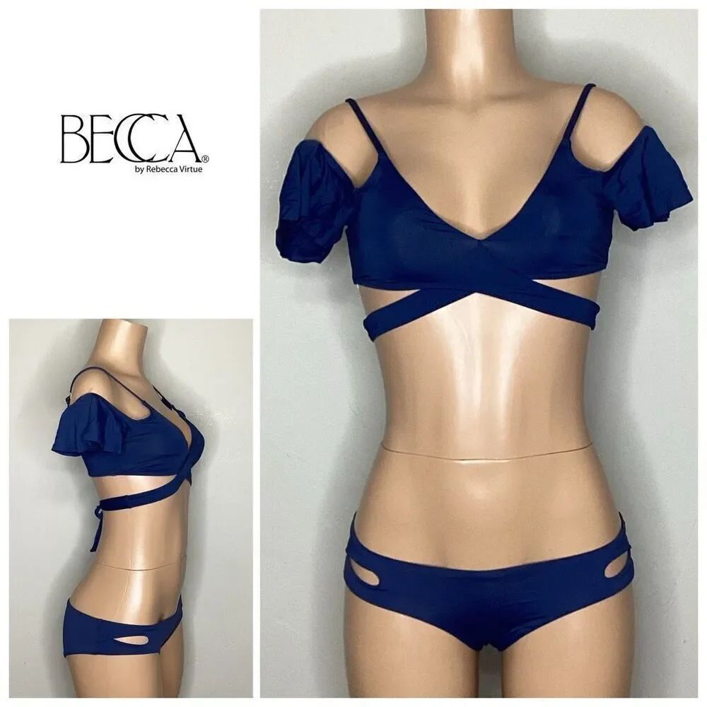 New. BECCA navy bikini. Small. Retails $135